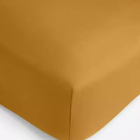 200TC PDYE Deep Fit Fitted Sheet Ochre Single