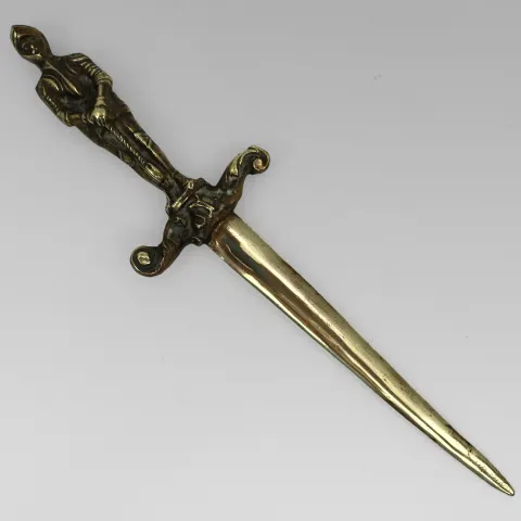 Vintage Brass Knight Letter Opener, Mid-20th Century