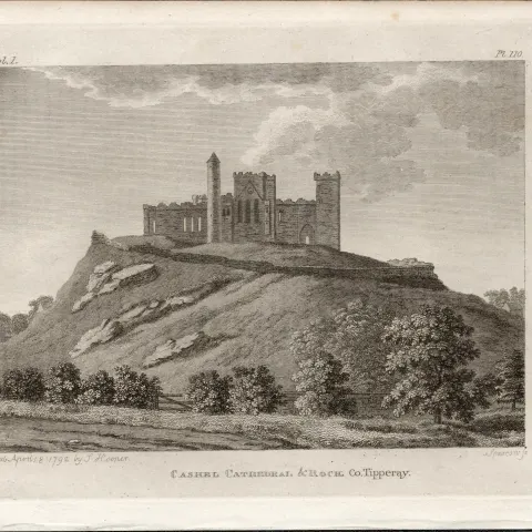 Cashel Cathedral & Rock Co Tipperary Rare 1791 Francis Grose Antique.