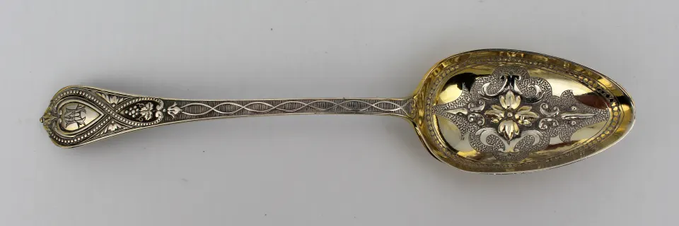Solid Silver & Gilt Victorian Spoon London 1874
