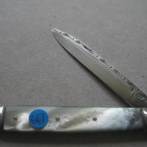 George III Mother of Pearl Hafted Silver Bladed Folding Fruit Knife