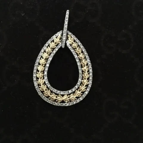 14Ct Gold Ornate Diamond Pendant