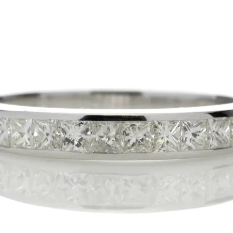 9ct White Gold Channel Set Half Eternity Diamond Ring 0.50