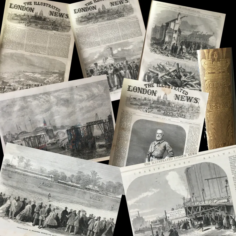 Illustrated London News 160 Years Old  Antique Bound  Jan-June 1864 Over 600 Pages.