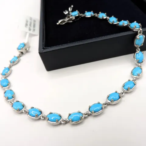  Sterling Silver Turquoise Bracelet New With Gift Box