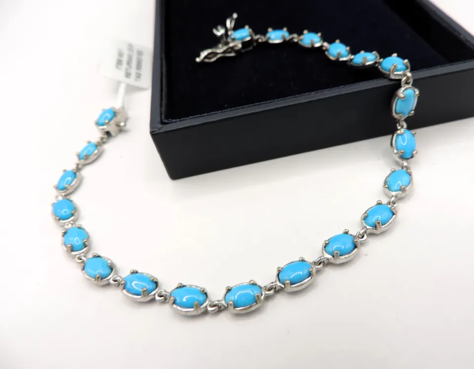  Sterling Silver Turquoise Bracelet New With Gift Box