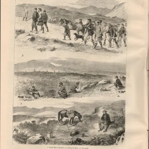 Grouse Shooting In The Highlands Victorian 1878 Antique Newspaper