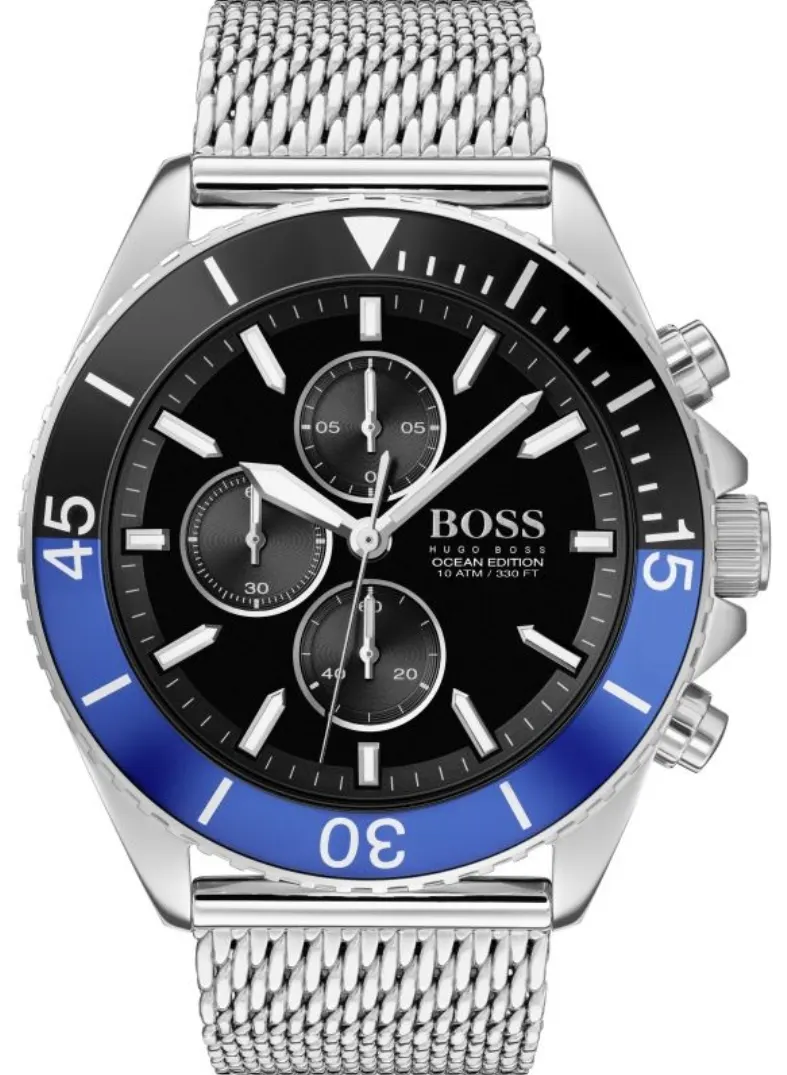 Hugo Boss 1513742 Men's Ocean Edition Silver Mesh Band Chronograph Watch