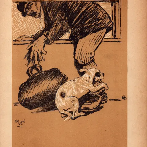 Cecil Aldin Antique Lovable Scamp Of a Terrier illustration A Dog Day -4