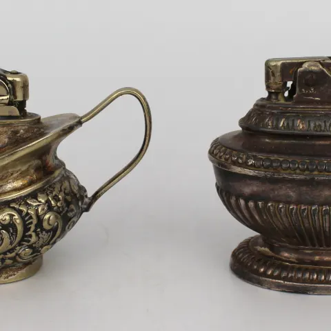 Pair of Vintage Silver Plated Table Lighters