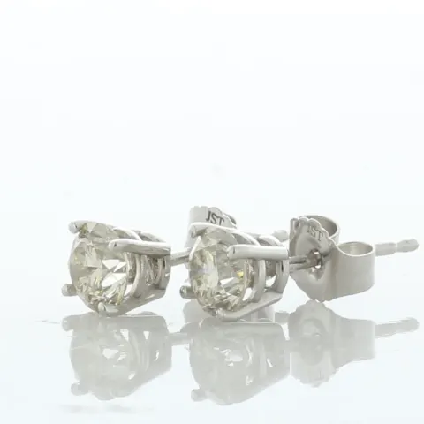 14ct Gold Gallery Set Diamond Earring 0.90 Carats