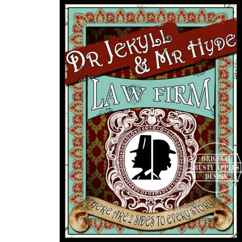 Victorian Crime  "Dr Jekyll & Mr Hyde Law Firm" Metal Wall Art
