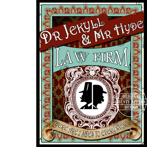 Victorian Crime  "Dr Jekyll & Mr Hyde Law Firm" Metal Wall Art