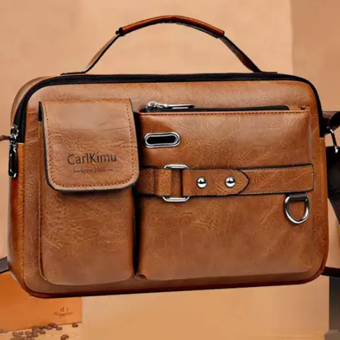 Men’s Retro Messenger Bag – Waterproof Design | Large-Capacity Laptop Briefcase For Office, Travel