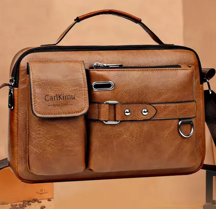 Men’s Retro Messenger Bag – Waterproof Design | Large-Capacity Laptop Briefcase For Office, Travel