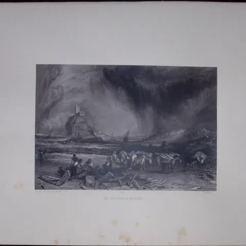 J.M.W Turner Rare “St Michaels Mount Cornwall” 1873  Picturesque Views in England -7
