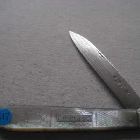 George IV Mother of Pearl Hafted Silver Bladed Folding Fruit Knife