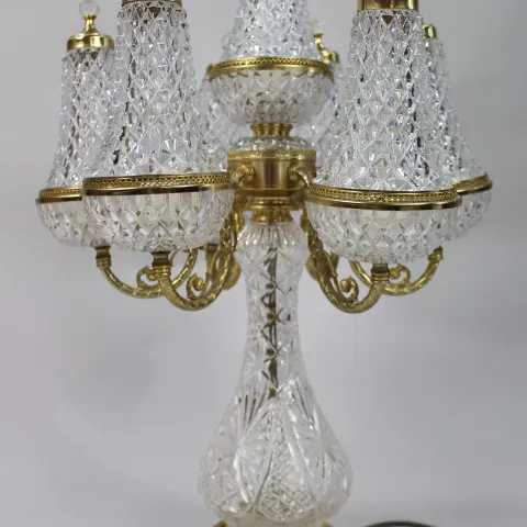 Heavy Crystal Style Italian Table Lamp