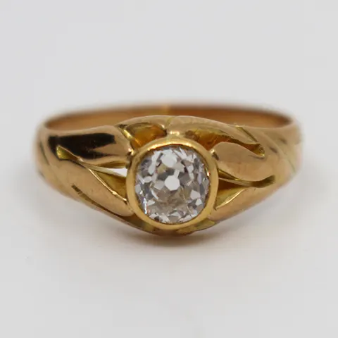 Early 20th c. 15 ct Rose Gold 0.52 carat Diamond Ring