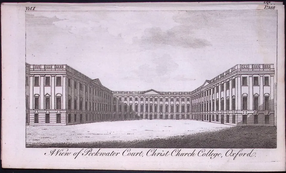 Christ Church College Oxford Rare Georgian Copper Antique Engraving 1776-3
