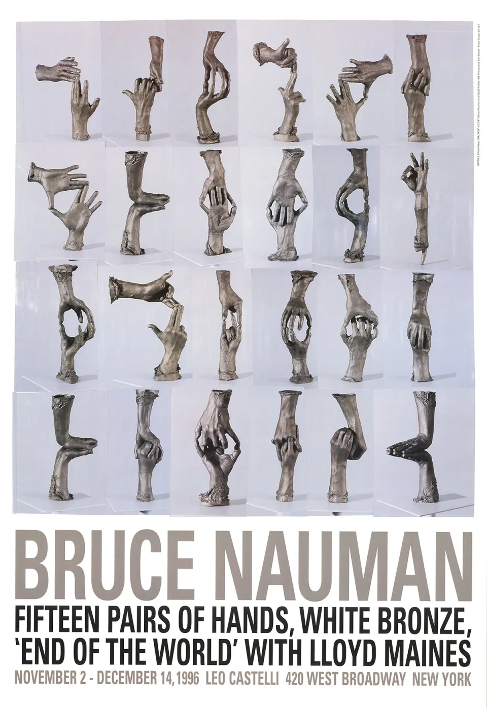 Bruce Nauman Exhibition Poster 'Fifteen Pairs of Hands' (1996)