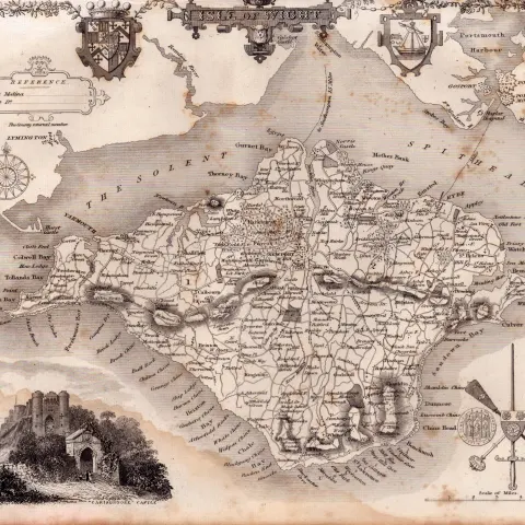 Isle Of Wight Steel Engraved Victorian Thomas Moule Map.