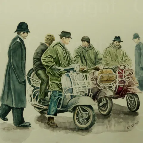 Mods & Scooters  Mods & Coppers Large Metal Wall Art