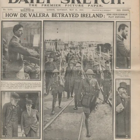 Sinn Fein Leaders  Griffith, Maud Gonne MacBride, De Valera Sent to English Prisons