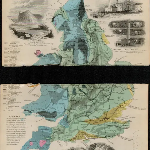 Rare James Reynolds Antique Geological Map Of England.