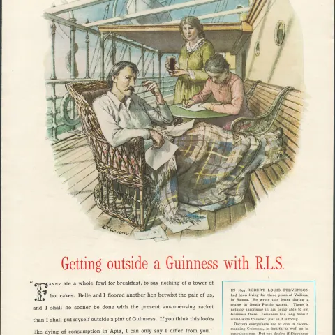 Original 1955 Guinness Print Going Outside With R.L.S.-G.E. 2411.BThis Print Is Over 60 Years Old