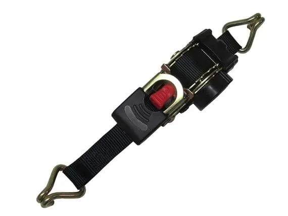 4 X 25MM x 3M RETRACTABLE AUTO RATCHET STRAPS WITH CLAW HOOKS (BS 600 daN)