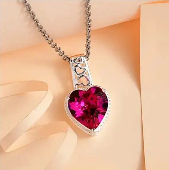 NEW! Fuchsia Austrian Crystal in Sterling Silver