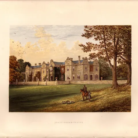 Brantingham Thorpe Yorkshire Gilt-Edge Coloured Antique Book Plate.