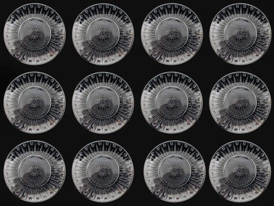 Set of 12 Unused Cut Crystal Dessert Plates
