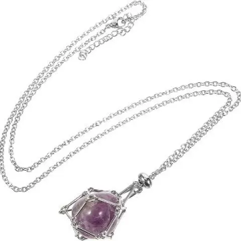 10 x Crystal Pendant Cage Necklace Lb1a