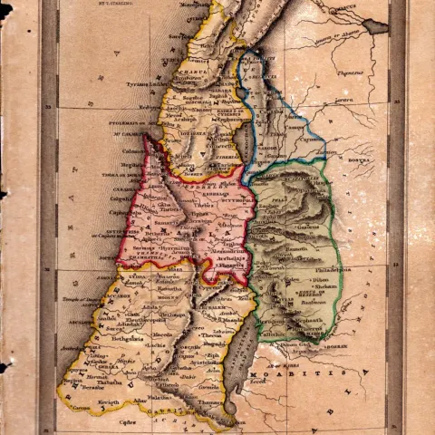 Judea According to Josephus  Antique Biblical William IV Map.