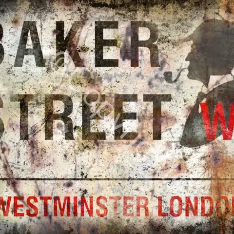 Sherlock Holmes Baker Street Iconic London Landmarks Metal Wall Art