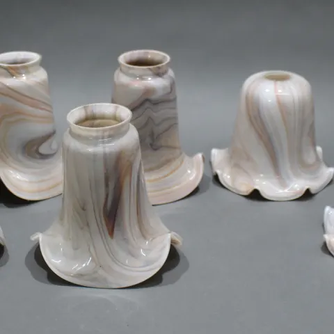 Collection of 8 Vintage Glass Shades
