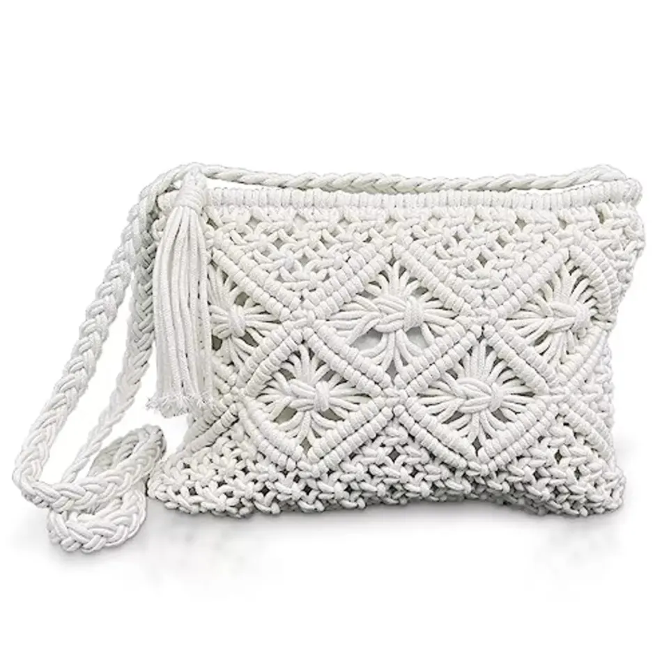 White Women Handmade Cross Body Bag Messenger Bag Lb41 sku-4351