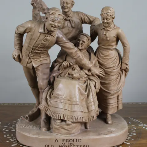Large Painted Plaster Figural Sculpture by John Rogers