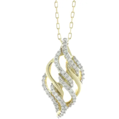 9ct Yellow Gold Round Cluster Diamond Pendant 0.20 Carats