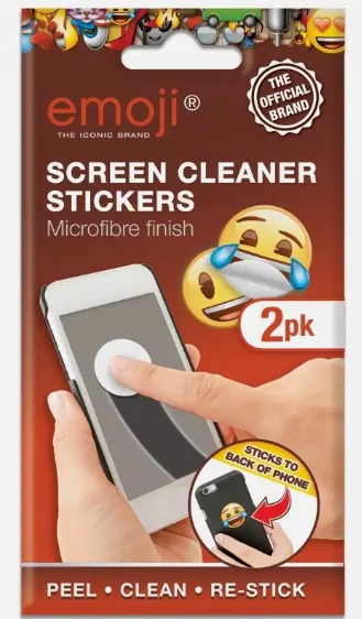 240 x Pack of 2 Emoji Microfiber Finish Screen Cleaner Stickers RRP £5.49 ea L27a