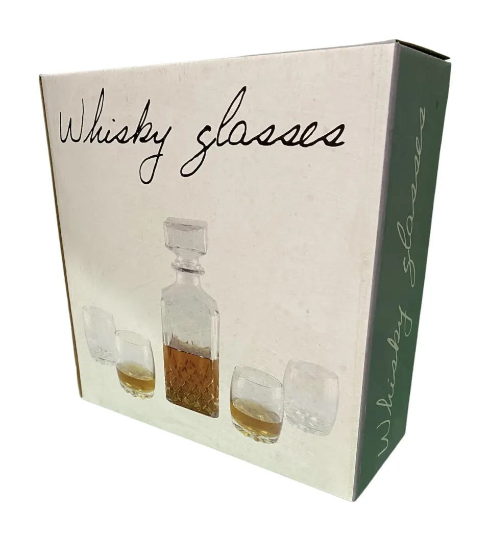 Whiskey Decanter And 4 Glasses RRP £34.95 ea L9c