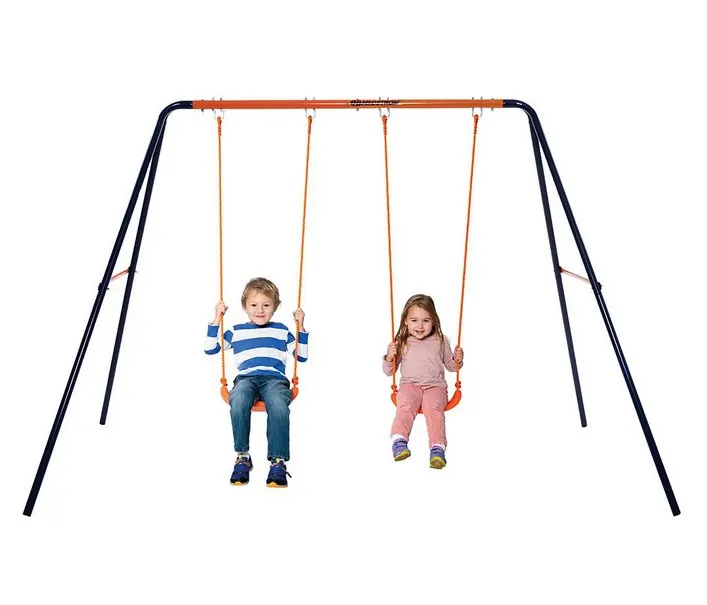 (121/Mez) RRP £79. Hedstrom Gemini Double Swing. Dimensions: (H180x W272x D156cm).