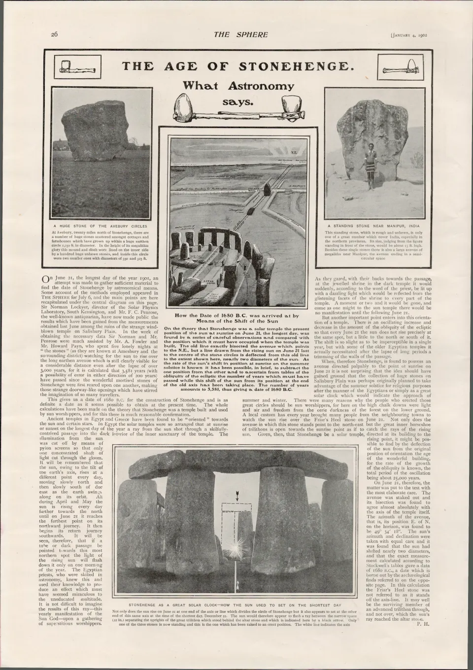 Age of Stonehenge 2-Page  1902 Antique Prints