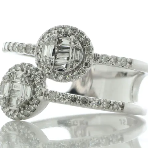 10ct Gold Ladies Crossover Style Dress Diamond Ring 1.00 Carats