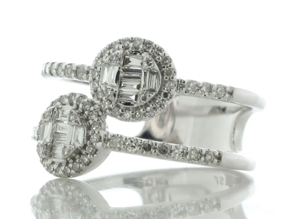 10ct Gold Ladies Crossover Style Dress Diamond Ring 1.00 Carats