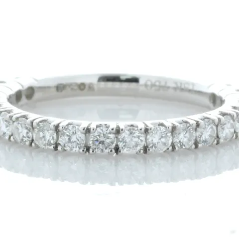 18ct White Gold Claw Set Full Eternity Diamond Ring 0.72 Carats