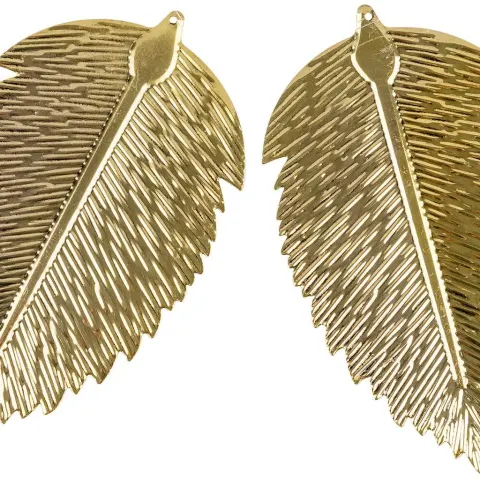 10 x 2 PIECES OF ANTIQUE GOLD STYLE LEAF TREE HANGER DECORATIONS
