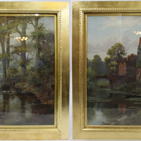 Pair of English Landscape Paintings by Henry Thomas Jarman (1871–1956)